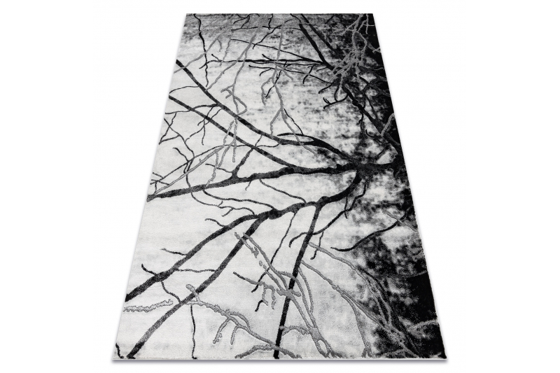 Matto EMERALD yksinomainen 3820 glamouria, tyylikäs puu hopea 140x190 cm