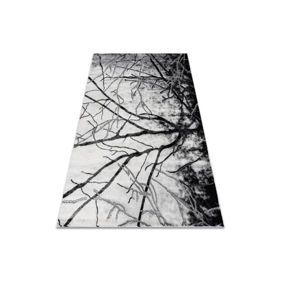 Matto EMERALD yksinomainen 3820 glamouria, tyylikäs puu hopea 140x190 cm