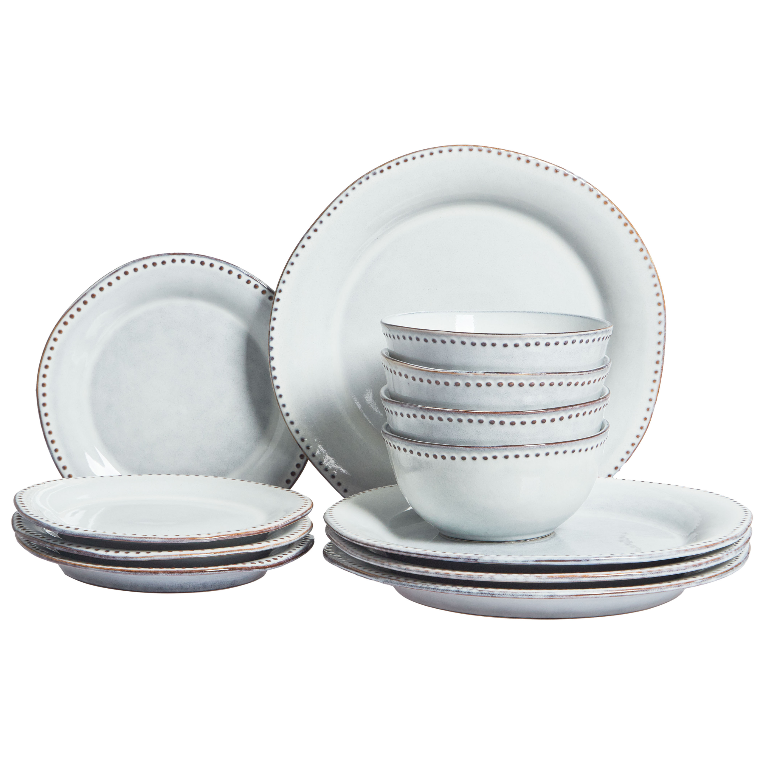 Astiasto 12 osaa CHERVIL kivitavara Vaaleansininen