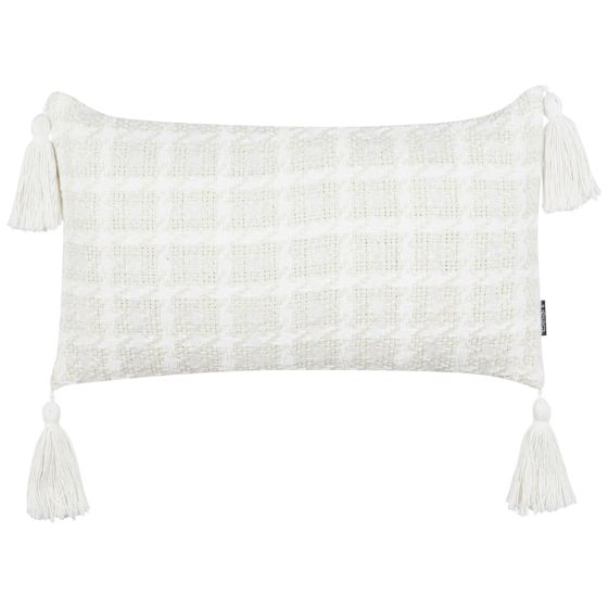 Koristetyyny DOURIS 30 x 60 cm Vaaleanbeige Ruutukuvio