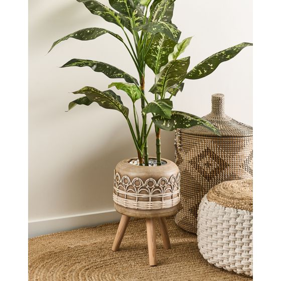 Korotettu kukkaruukku CYRTOMIUM 27 cm Vaaleanruskea