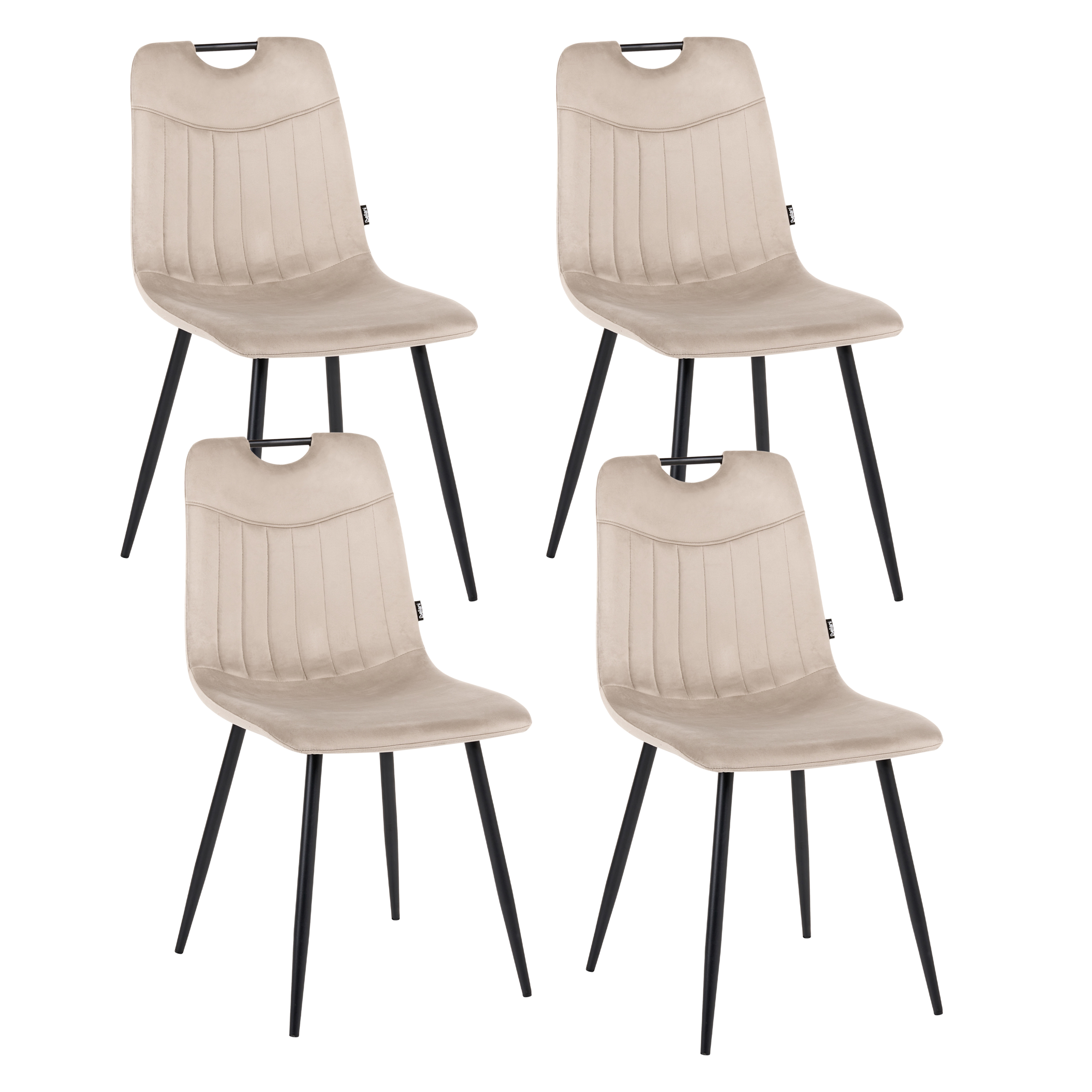 Ruokatuolisetti 4 kpl ARGYLE Sametti Ruskeanharmaa
