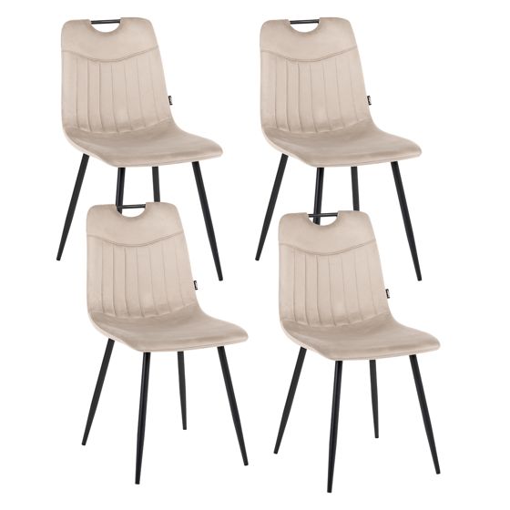 Ruokatuolisetti 4 kpl ARGYLE Sametti Ruskeanharmaa