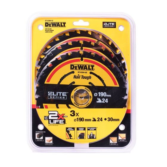 DeWalt Extreme -Pyörösahanteräsarja 190x30 mm 3 kpl, 24