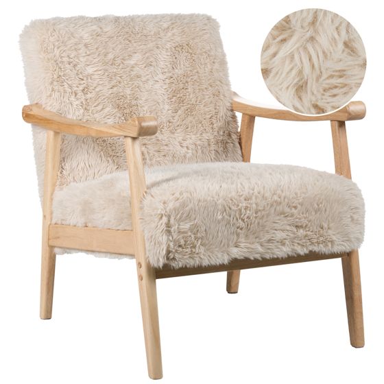 Nojatuoli LEKNES keinoturkis Vaaleanbeige