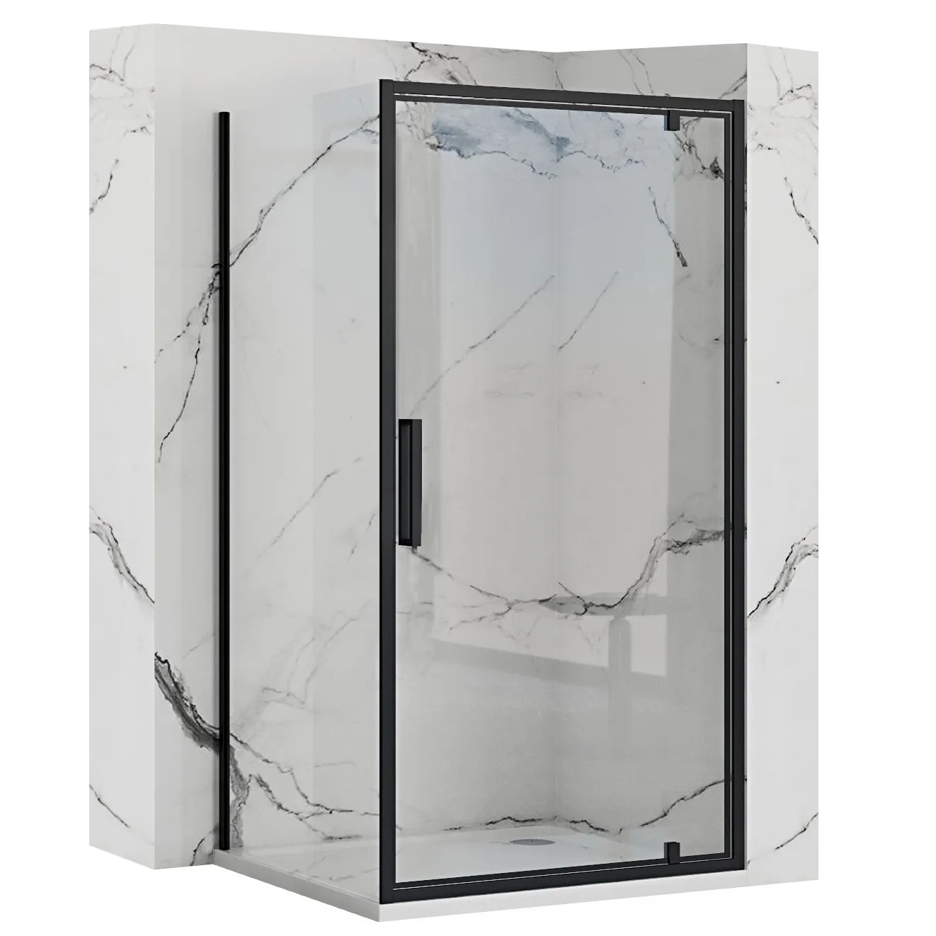 REA Kulmasuihkukaappi RAPID SWING 120x80 musta, 120X80X195CM