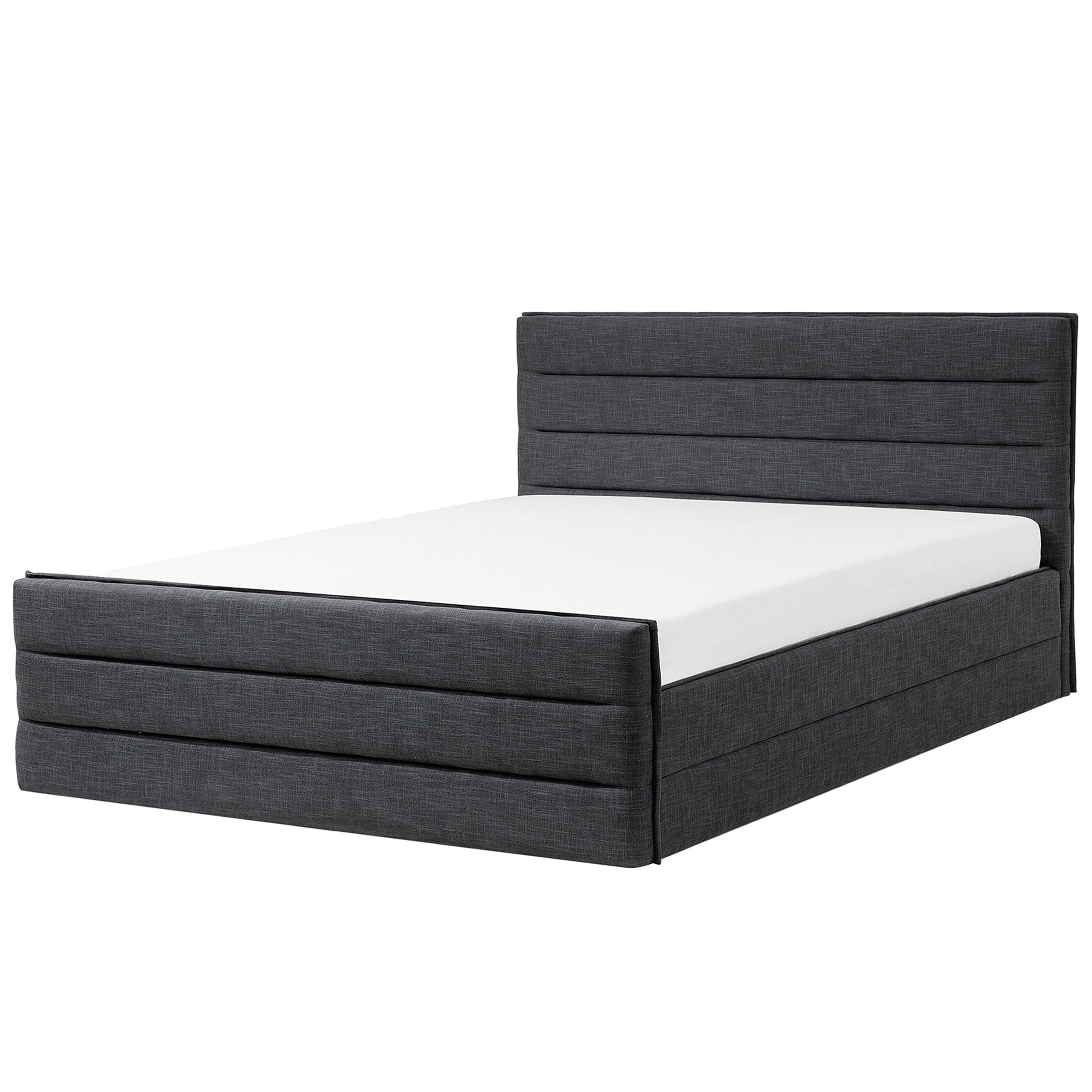 Sänky kangas VALBONNE 180 x 200 cm Tummanharmaa