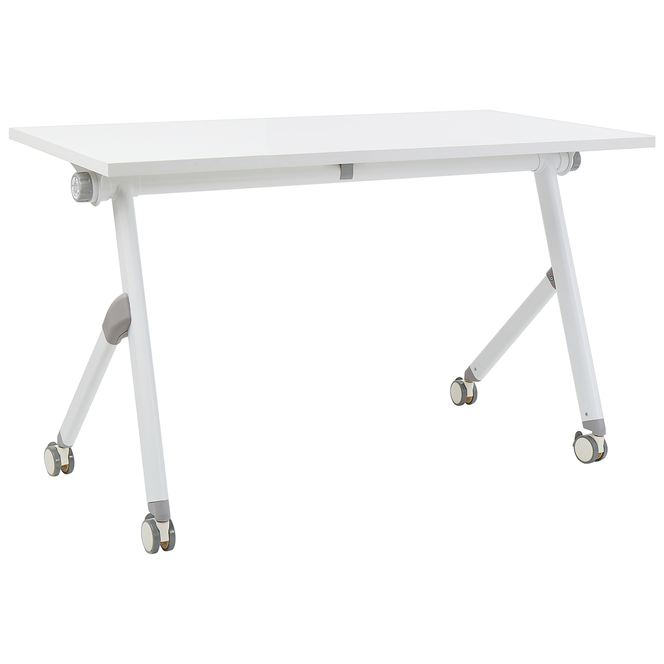 Taitettava työpöytä BENDI Valkoinen 120 cm 60 cm pyörillä