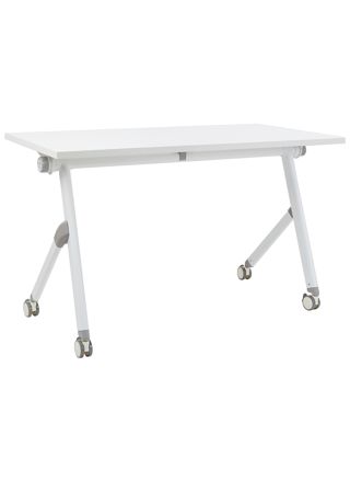 Taitettava työpöytä BENDI Valkoinen 120 cm 60 cm pyörillä