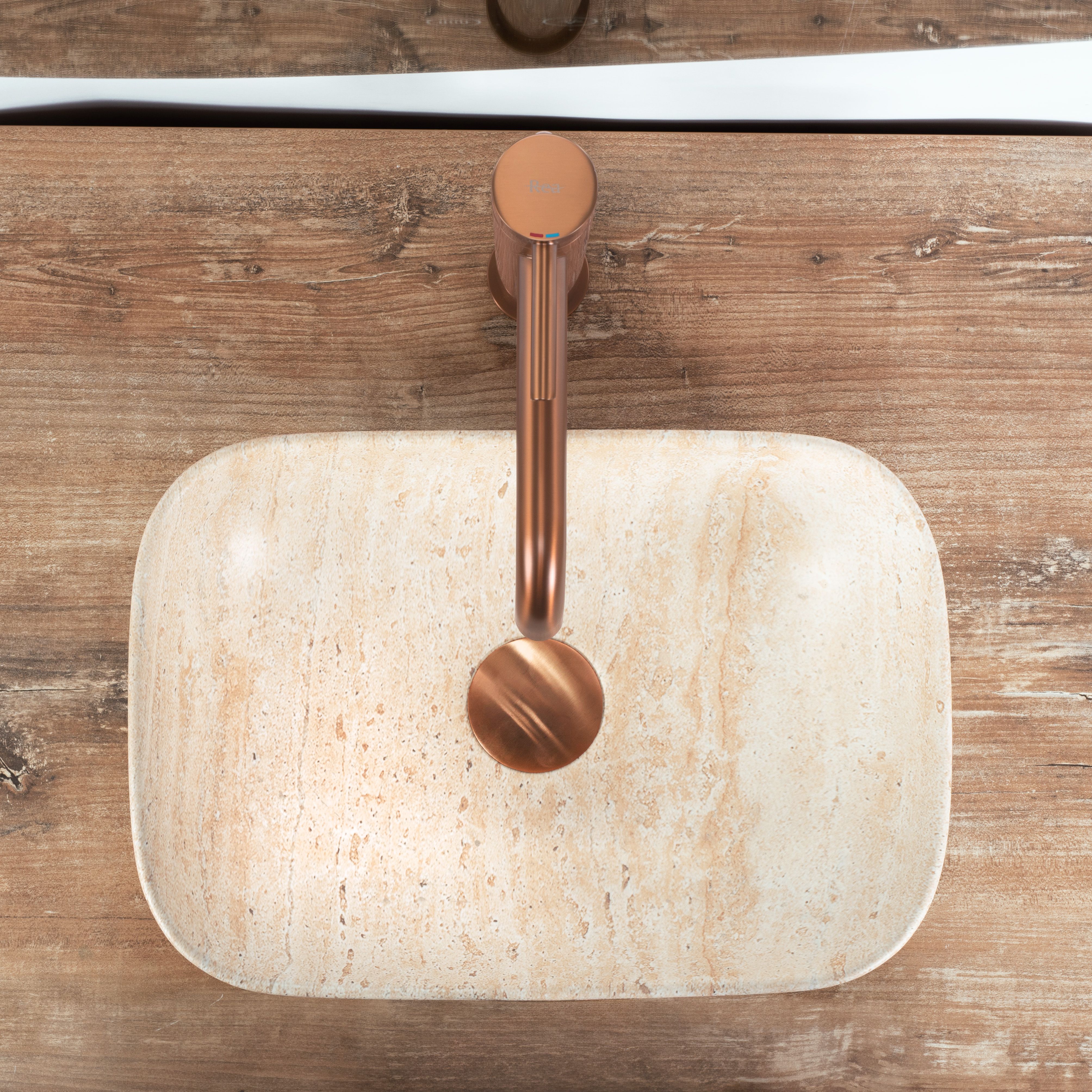 REA Malja-allas BELINDA mini travertine matta, 36X25X11, 5CM