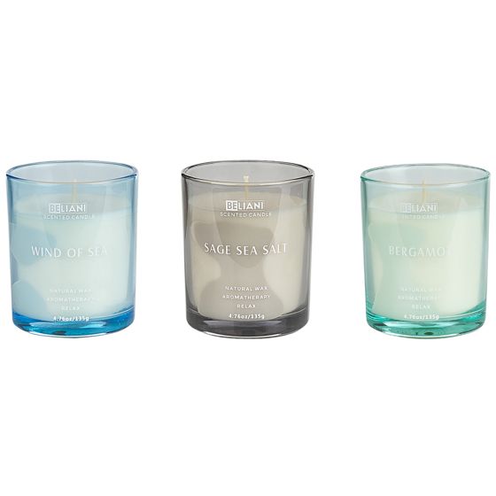 Tuoksukynttiläsetti 3 kpl SHEER JOY Soijavaha Raikkaat tuoksut