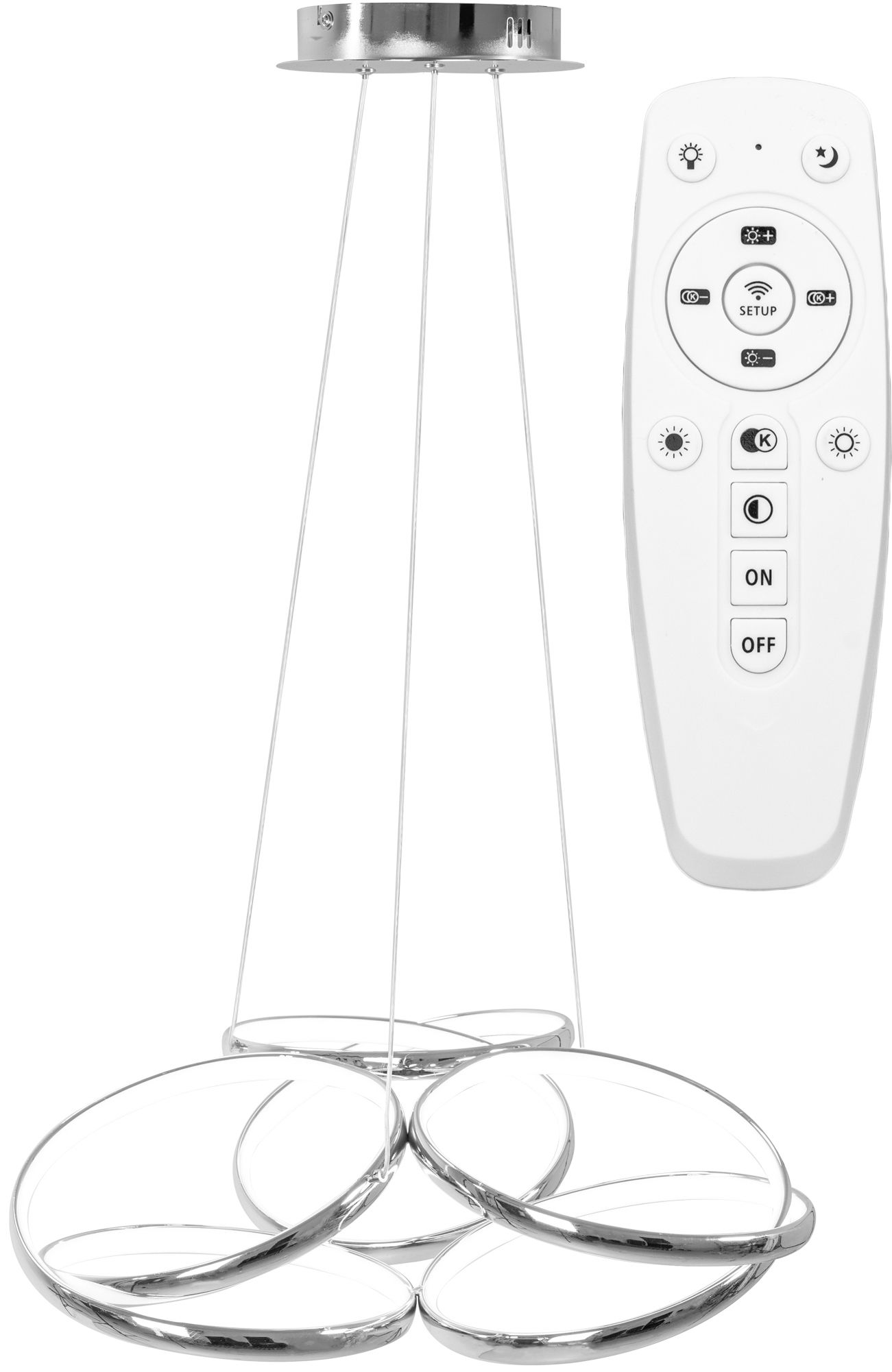 TOOLIGHT riippuva kattovalaisin LED APP795-CP FLAT kromi, 26x54x70cm