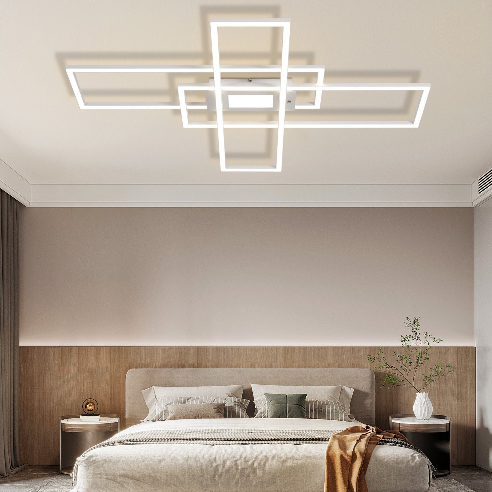 ZMH 50 W:n LED-kattovalaisin olohuoneeseen, 3000 K - 6500 K, himmennettävä, kaukosäätimellä, moderni eteisvalaisin
