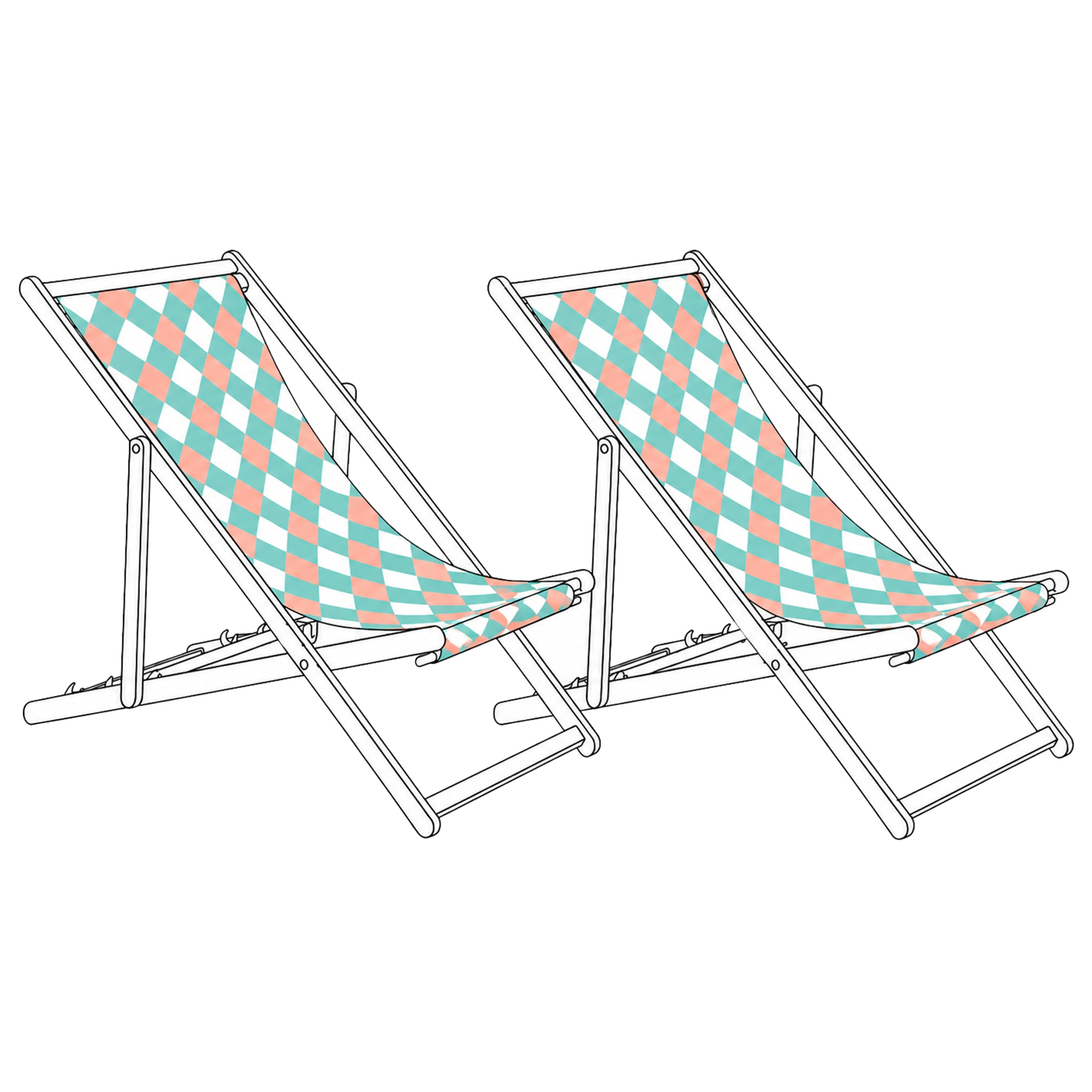 Aurinkotuolin vaihtokangassetti 2 kpl ANZIO/AVELLINO 113 x 44 cm Vihreä