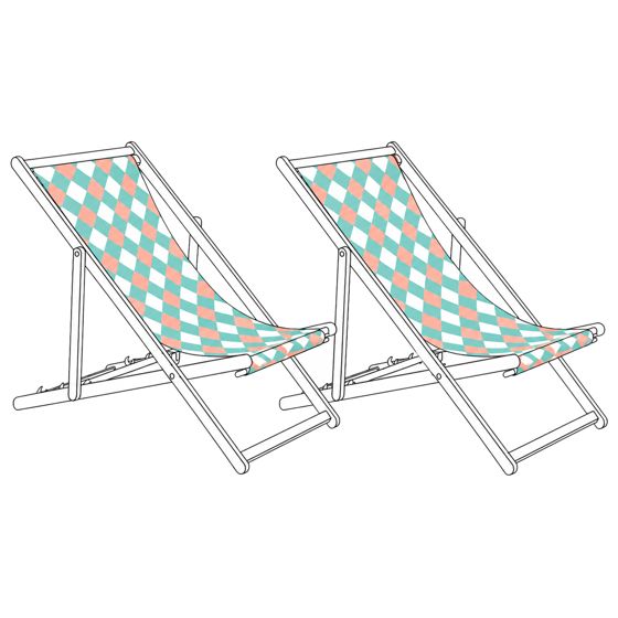 Aurinkotuolin vaihtokangassetti 2 kpl ANZIO/AVELLINO 113 x 44 cm Vihreä