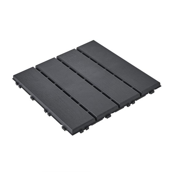 Ulkoterrassilaatta modulaarinen musta 30.5x30.5x2 cm SDA15-HG
