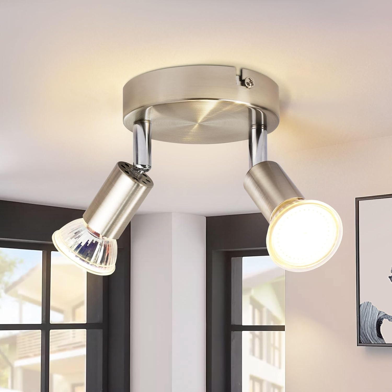 NETTLIFE LED - kattovalaisin GU10 - 2 modernia pyöreää kattokohdevalaisinta 350°ilman polttimoa