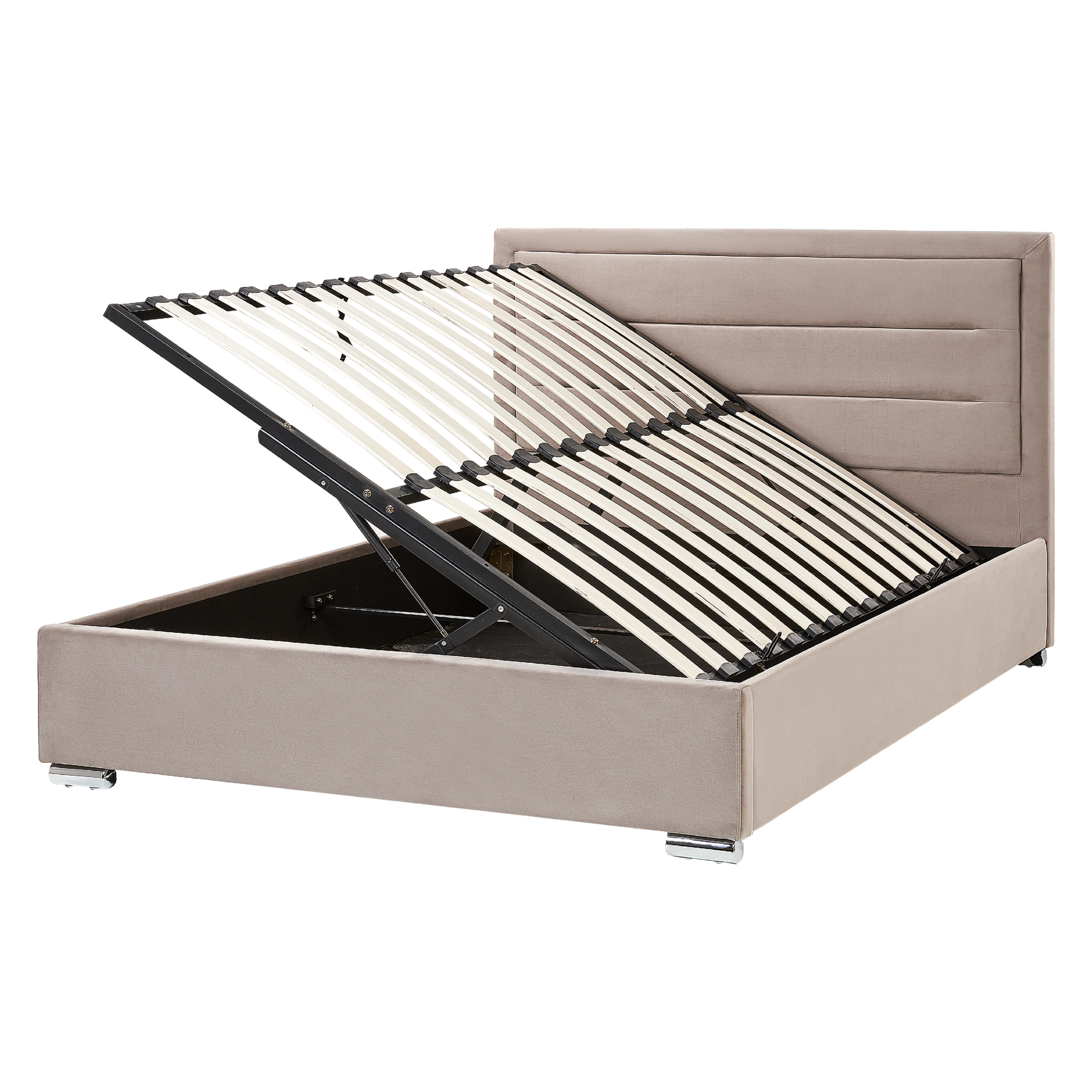 Sänky säilytystilalla sametti ROUEN 160 x 200 cm Ruskeanharmaa