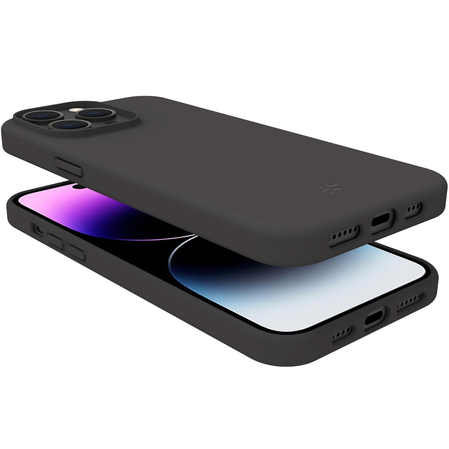 Cromo pehmeä kumikotelo iPhone 15 Pro Max Black