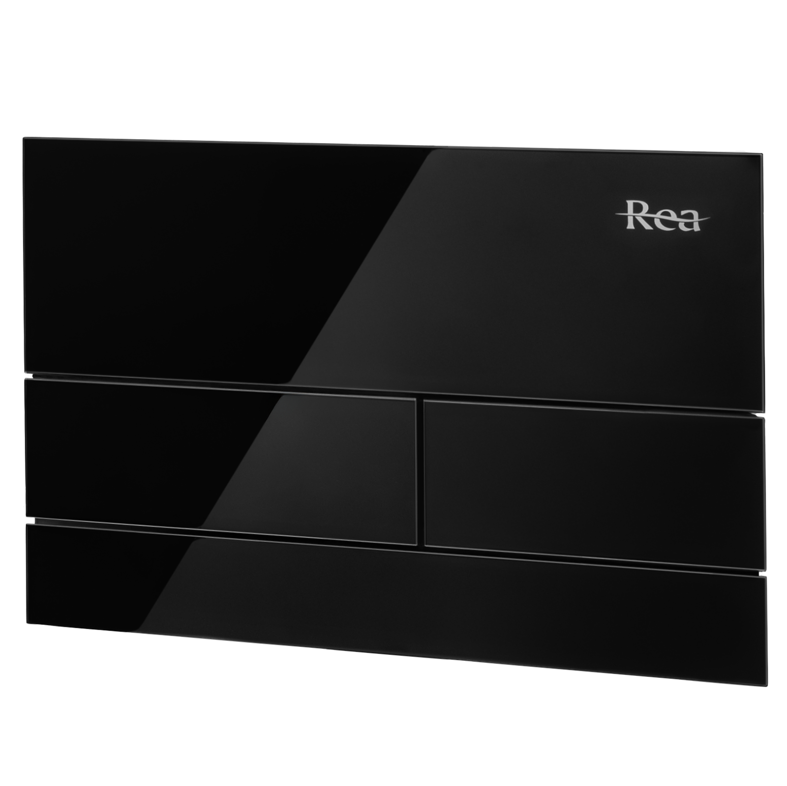 REA T-tyyppinen huuhtelupainike piilovesisäiliöön GLASS musta, 15, 5X24X15, 5CM