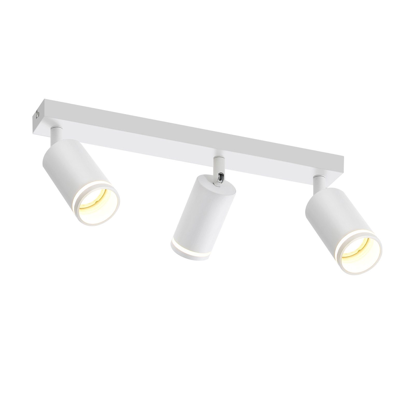NETTLIFE moderni valkoinen kattovalaisin: 3 säädettävää metallista kattokohdevaloa, GU10- kattovalaisin, makuuhuoneeseen ilman polttimoa