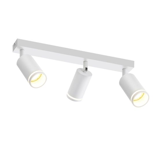 NETTLIFE moderni valkoinen kattovalaisin: 3 säädettävää metallista kattokohdevaloa, GU10- kattovalaisin, makuuhuoneeseen ilman polttimoa