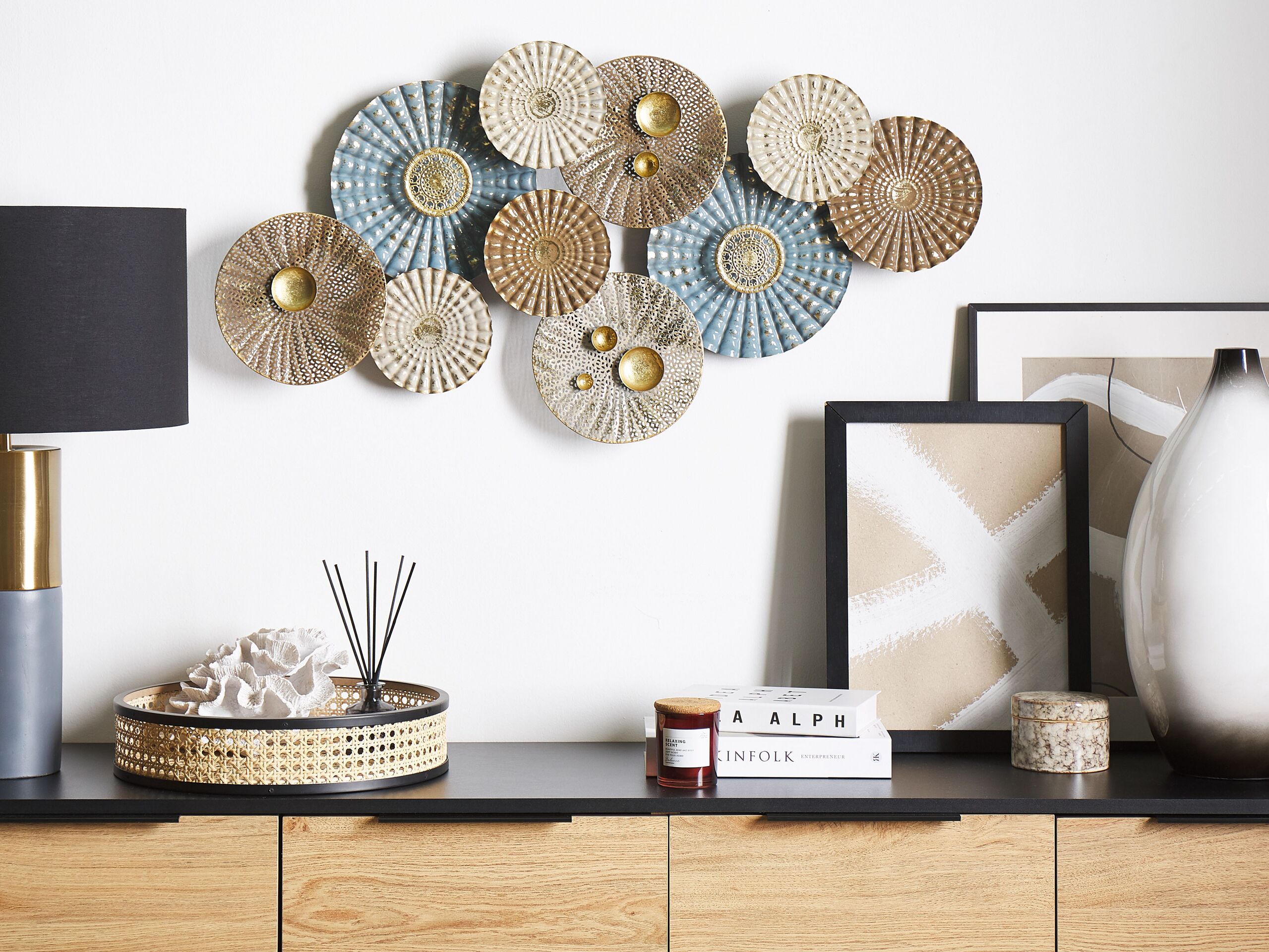 Seinäkoriste HASSIUM metalli 48 cm Sininen