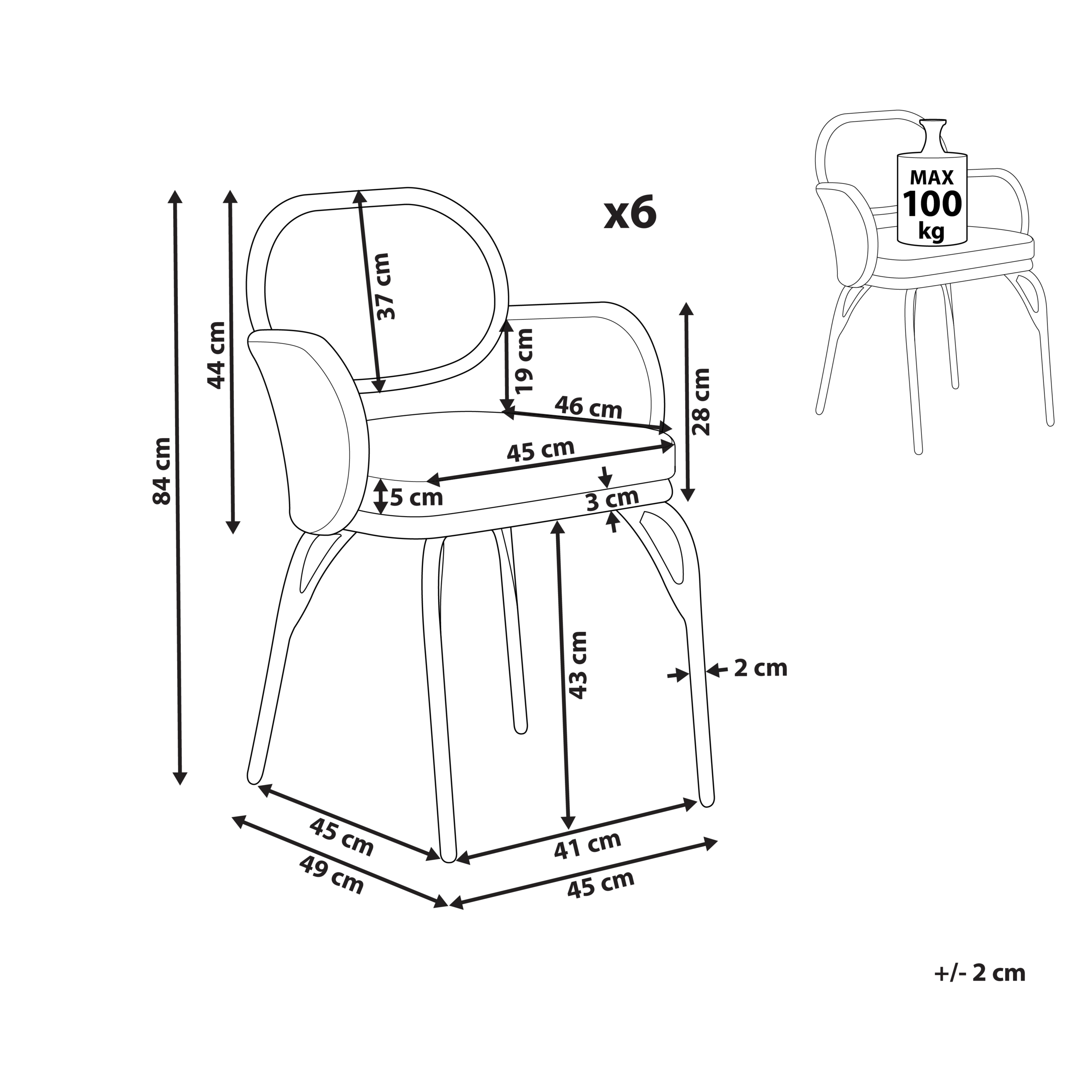 Puutarhatuolisetti pehmusteilla 6 kpl PRATELLO polyrottinki Luonnonväri
