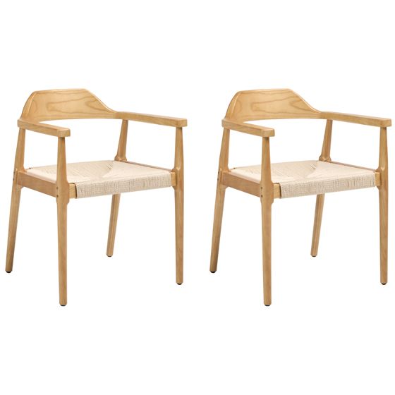 Ruokatuolisetti 2 kpl OAKDALE Puu Vaaleanruskea/beige