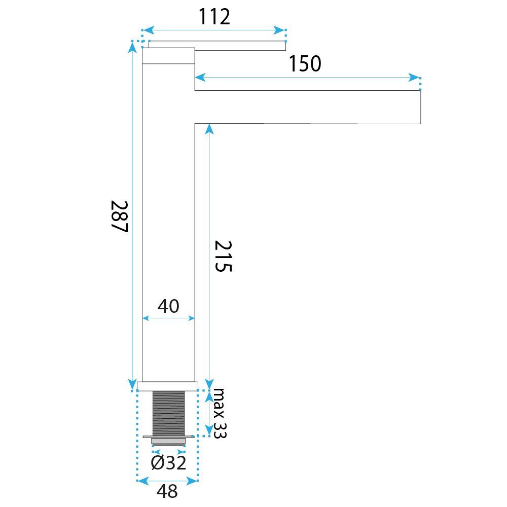 REA pesuallashana GRACE JS-703701-1BRG Korkea, Harjattu kupari, 15x4x28,7cm