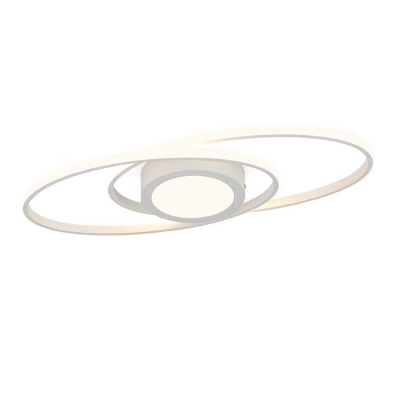 NETTLIFE soikea LED-kattovalaisin 48W himmennettävä valkoinen kaukosäätimellä 3000K - 6500K moderni makuuhuoneeseen, lastenhuoneeseen, toimistoon