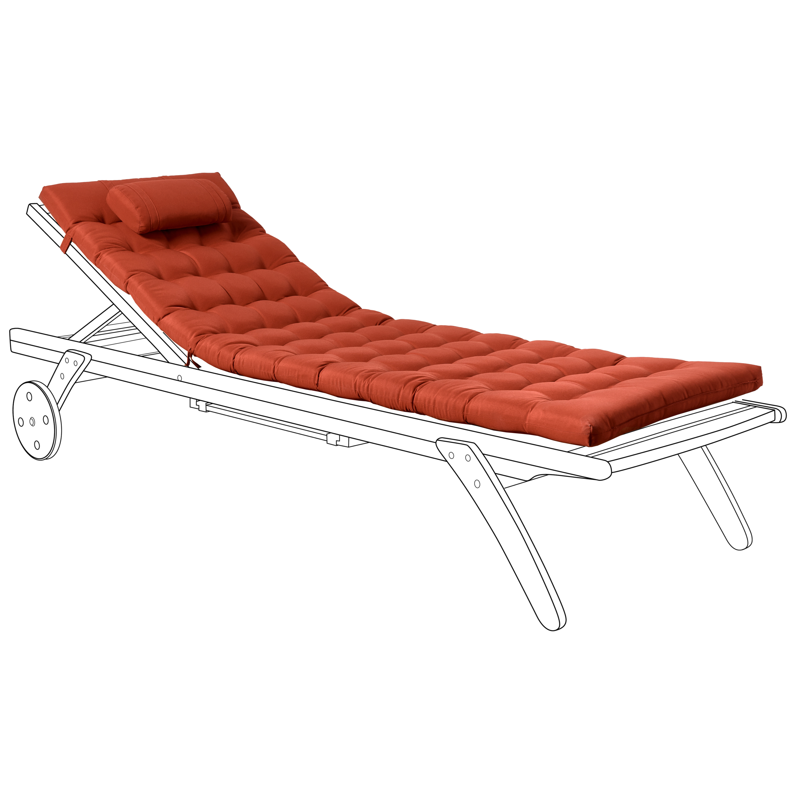 Aurinkotuolin pehmuste CESANA PREMIUM 192 x 56 cm Punainen
