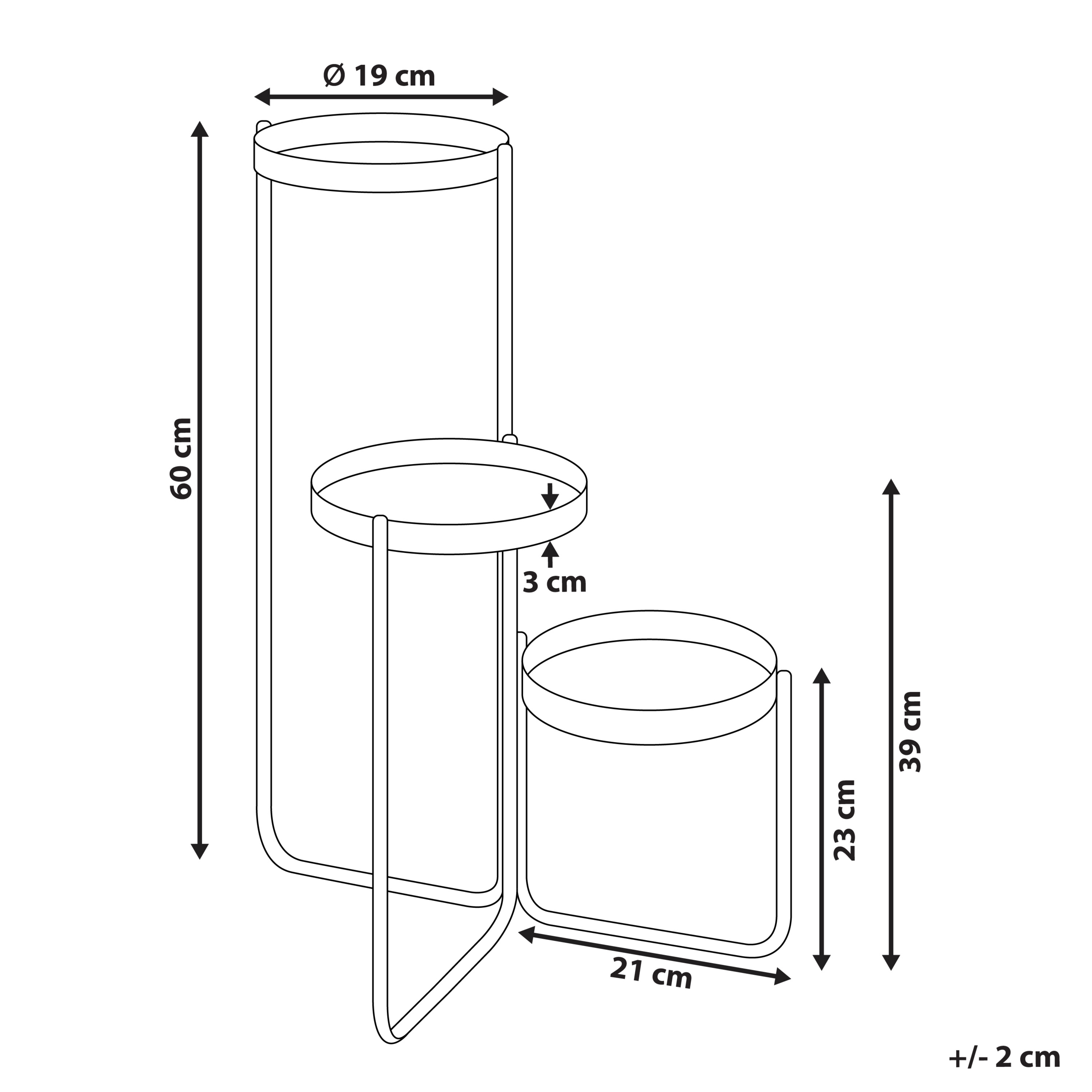 Kukkateline FRAGARIA metalli 42 cm Musta