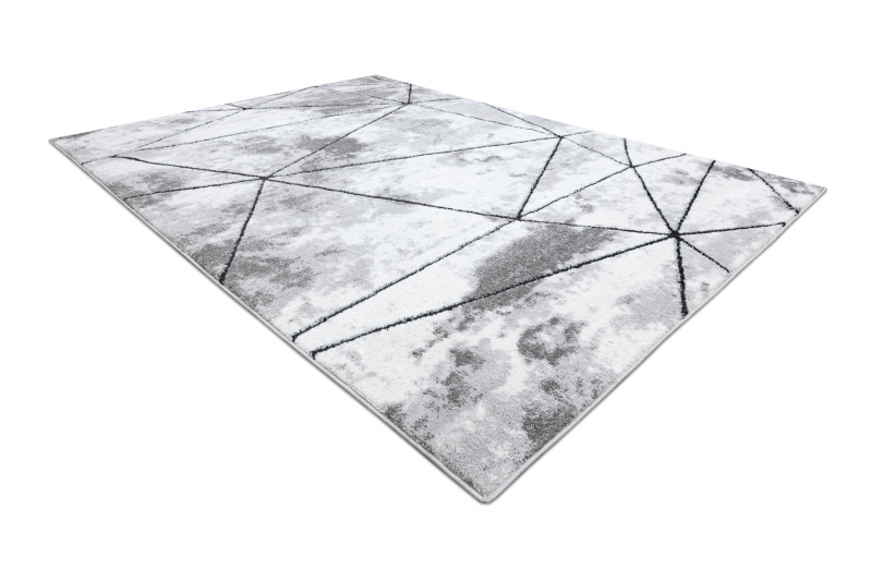 Matto moderni COZY Polygons, geometrinen, kolmiot - harmaa 120x170 cm