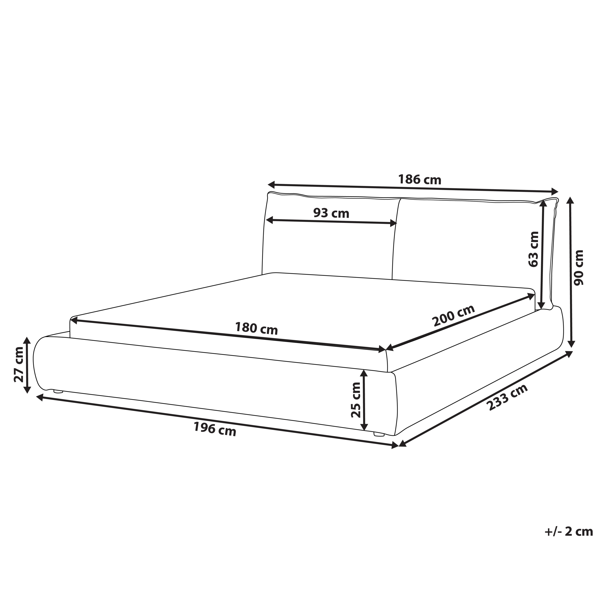 Vesisänky kangas VINAY 180 x 200 cm Beige