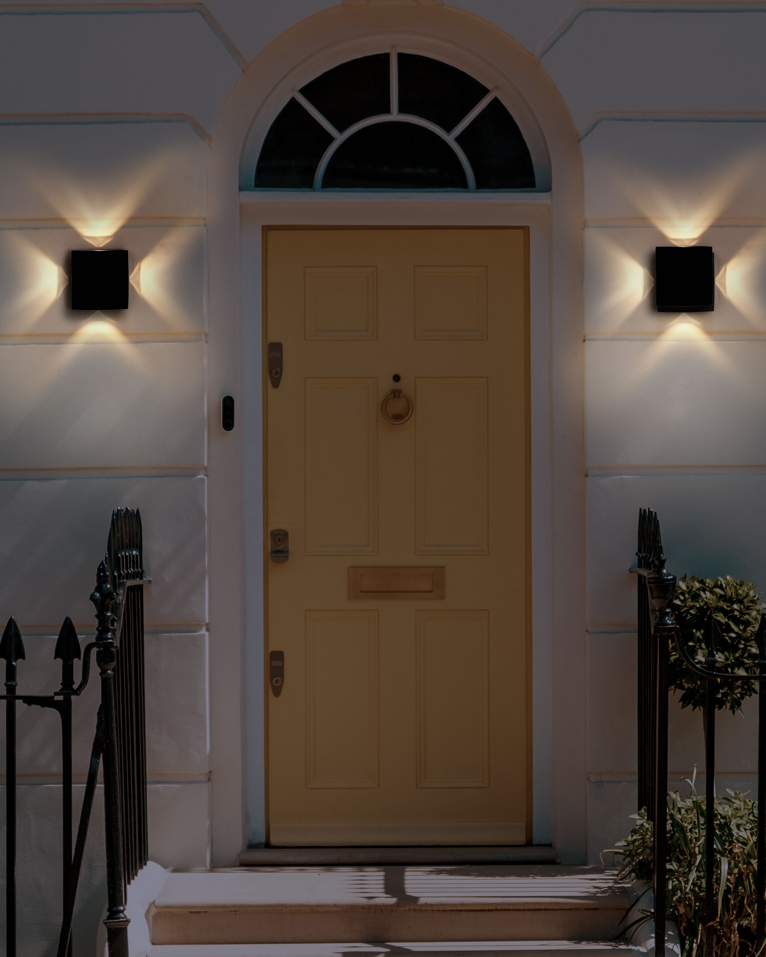 LED-ulkoseinävalaisinsetti 2 kpl RAMAPO Musta