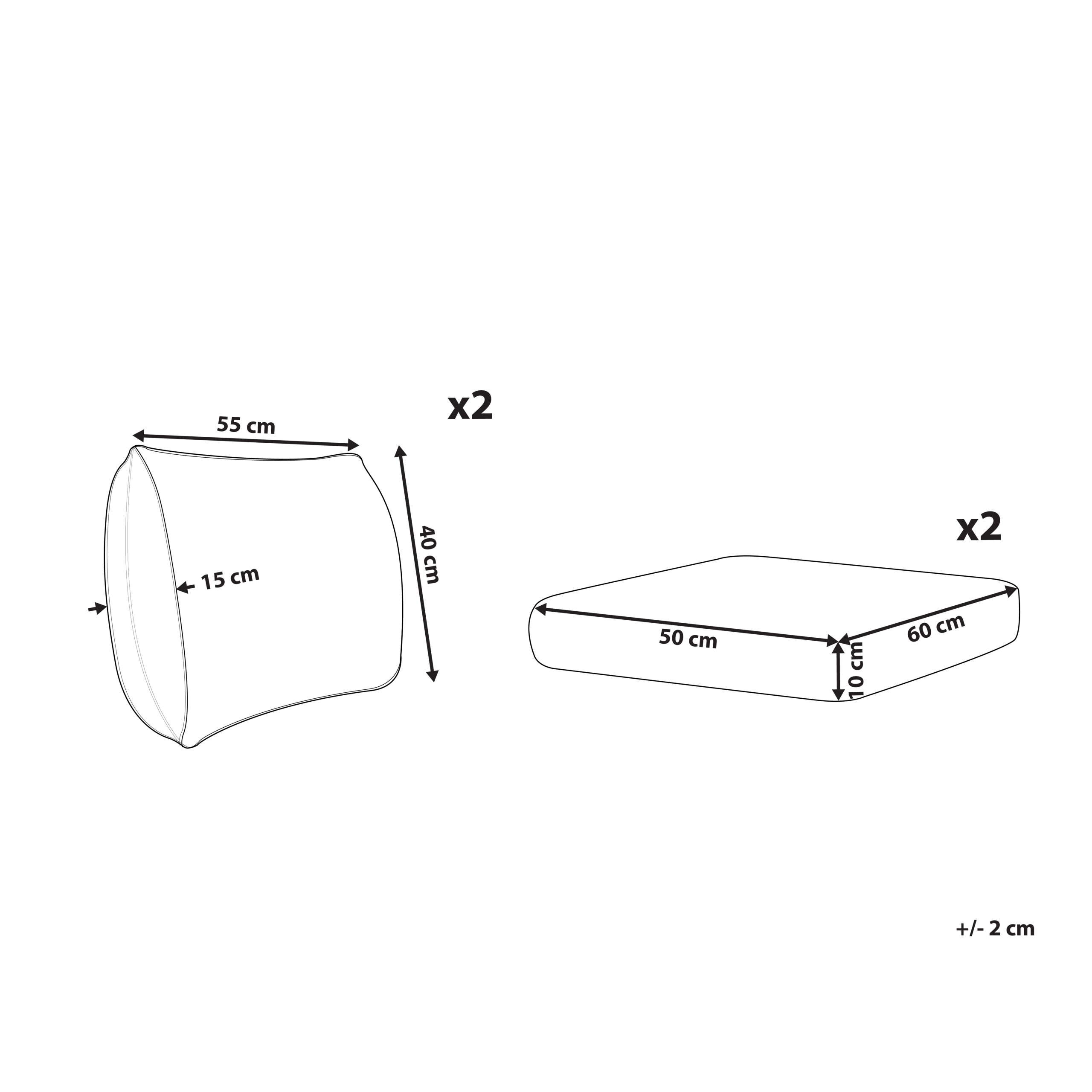 Ulkotyynyjen päällissetti GARGANO Vaaleanbeige