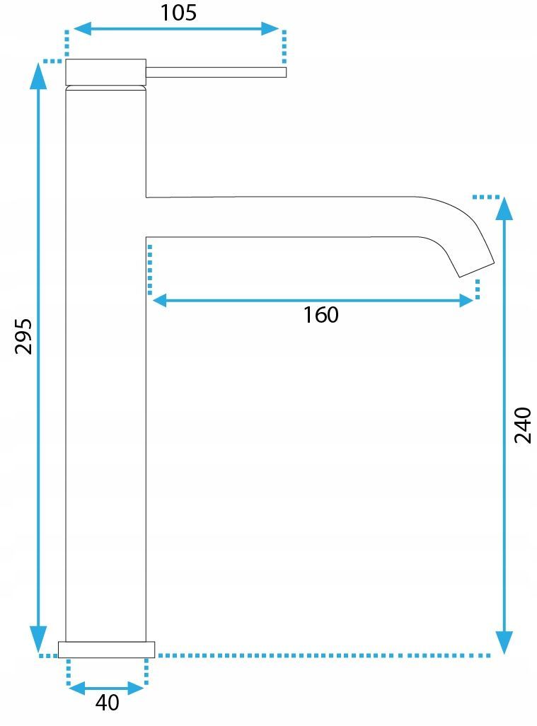 REA Pesuallashana CLIF korkea harjattu kupari, 29,5X4X20CM