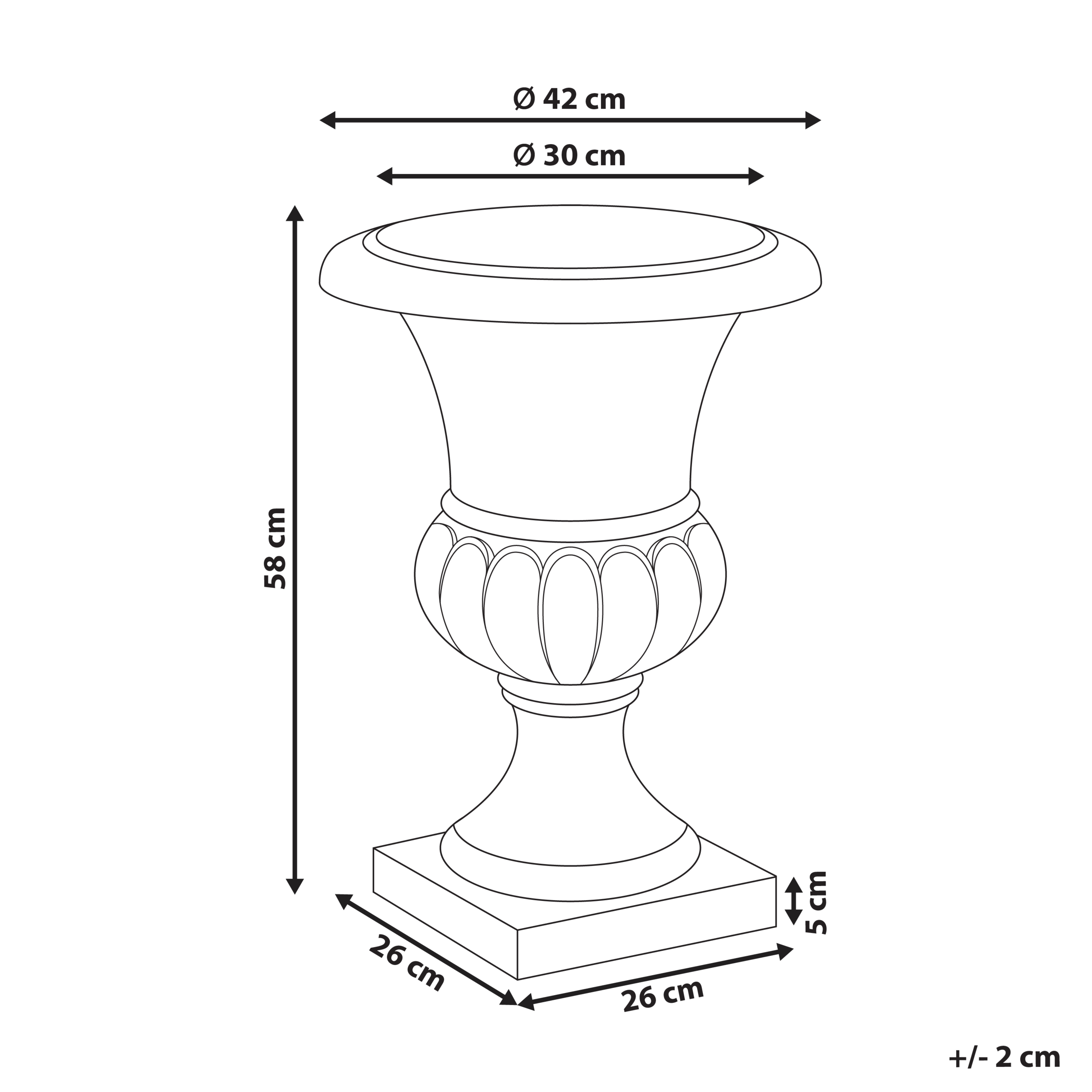 Kukkaruukku KAIR 42 cm Keramiikka Grafiitinharmaa