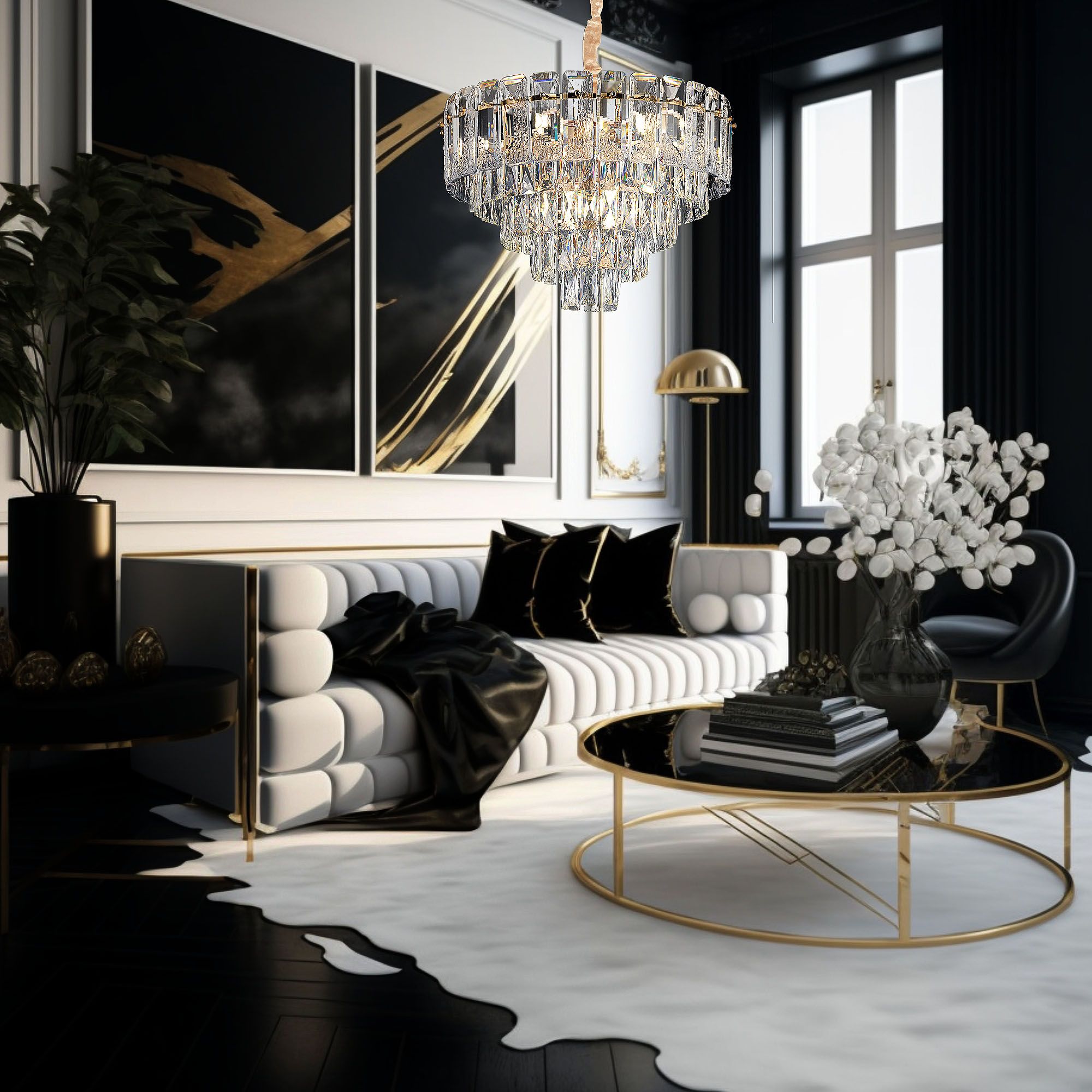 TOOLIGHT riippuva kattovalaisin G056-CP 50CM kulta, 79x48x34cm