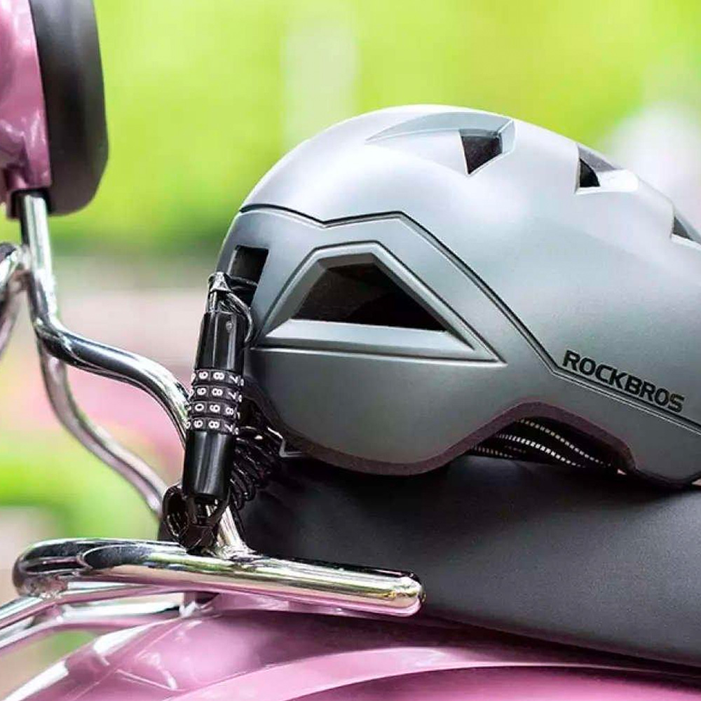 Polkupyörän lukko yhdistelmälukolla ja köydellä 1, 5 m - musta