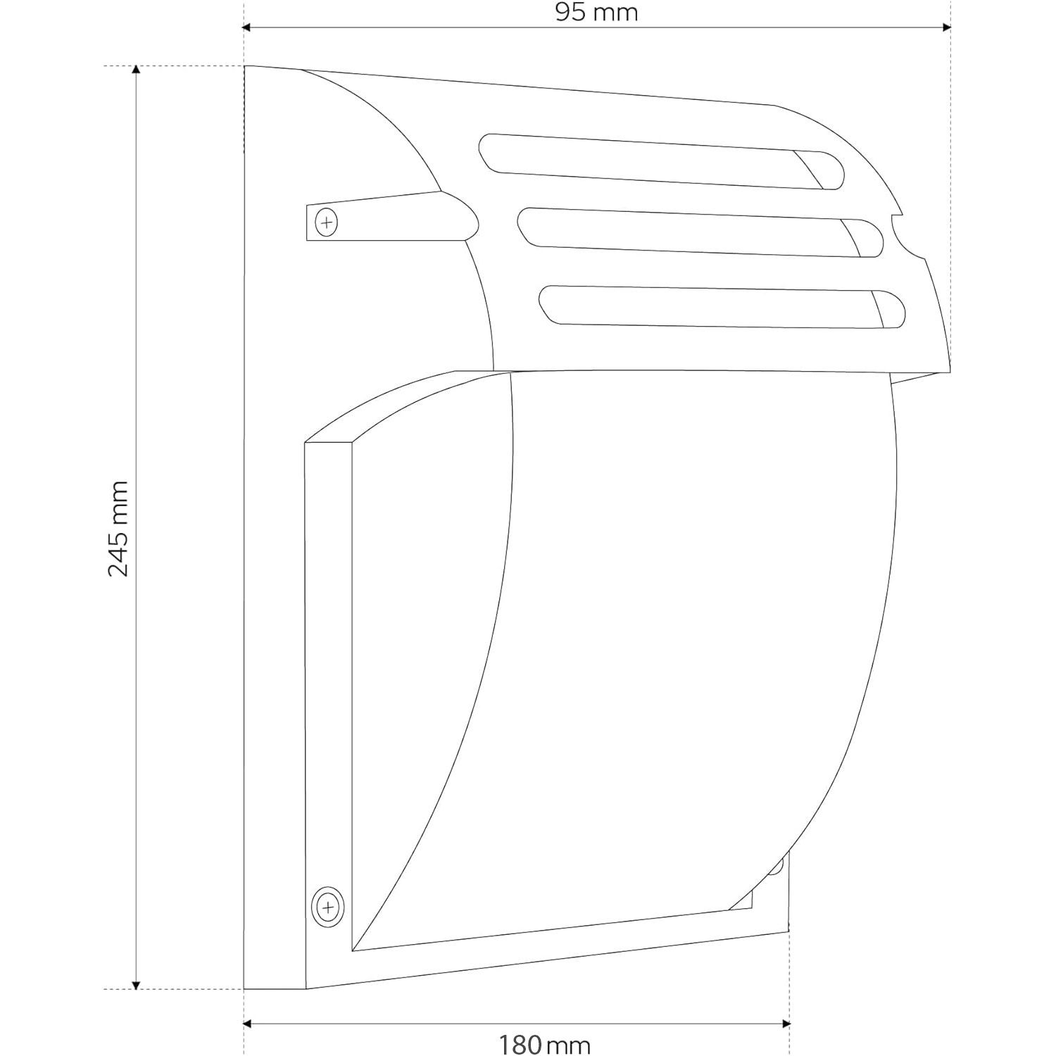 TOOLIGHT seinävalaisin RSL013-1W musta, 9,5x18x24,5cm