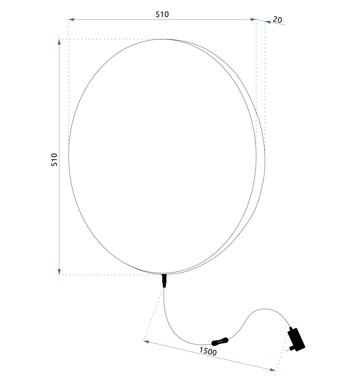 TOOLIGHT seinävalaisin APP1408-W kulta, 51x2x51cm