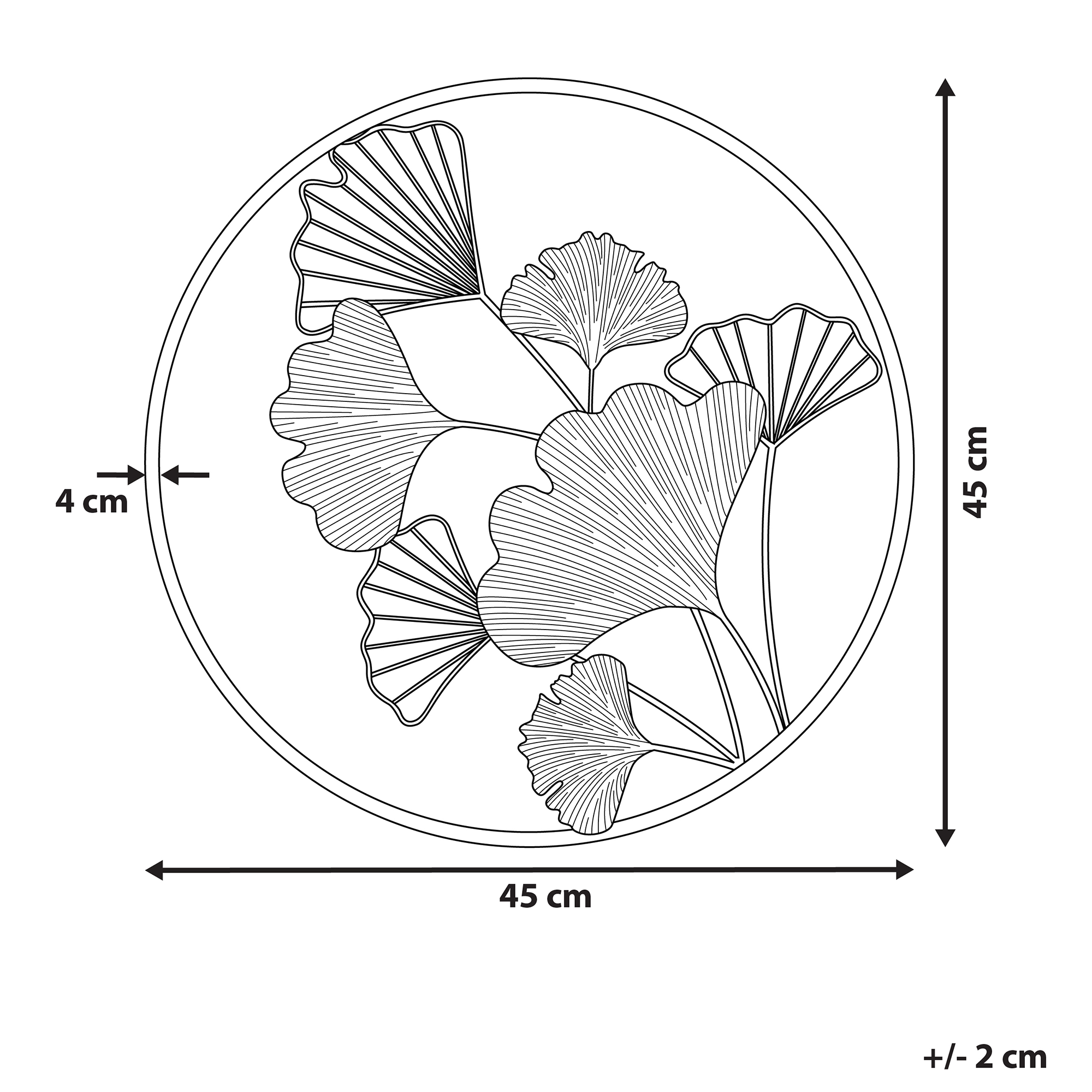 Seinäkoriste Kukka BISMUTH metalli 45 cm Kulta