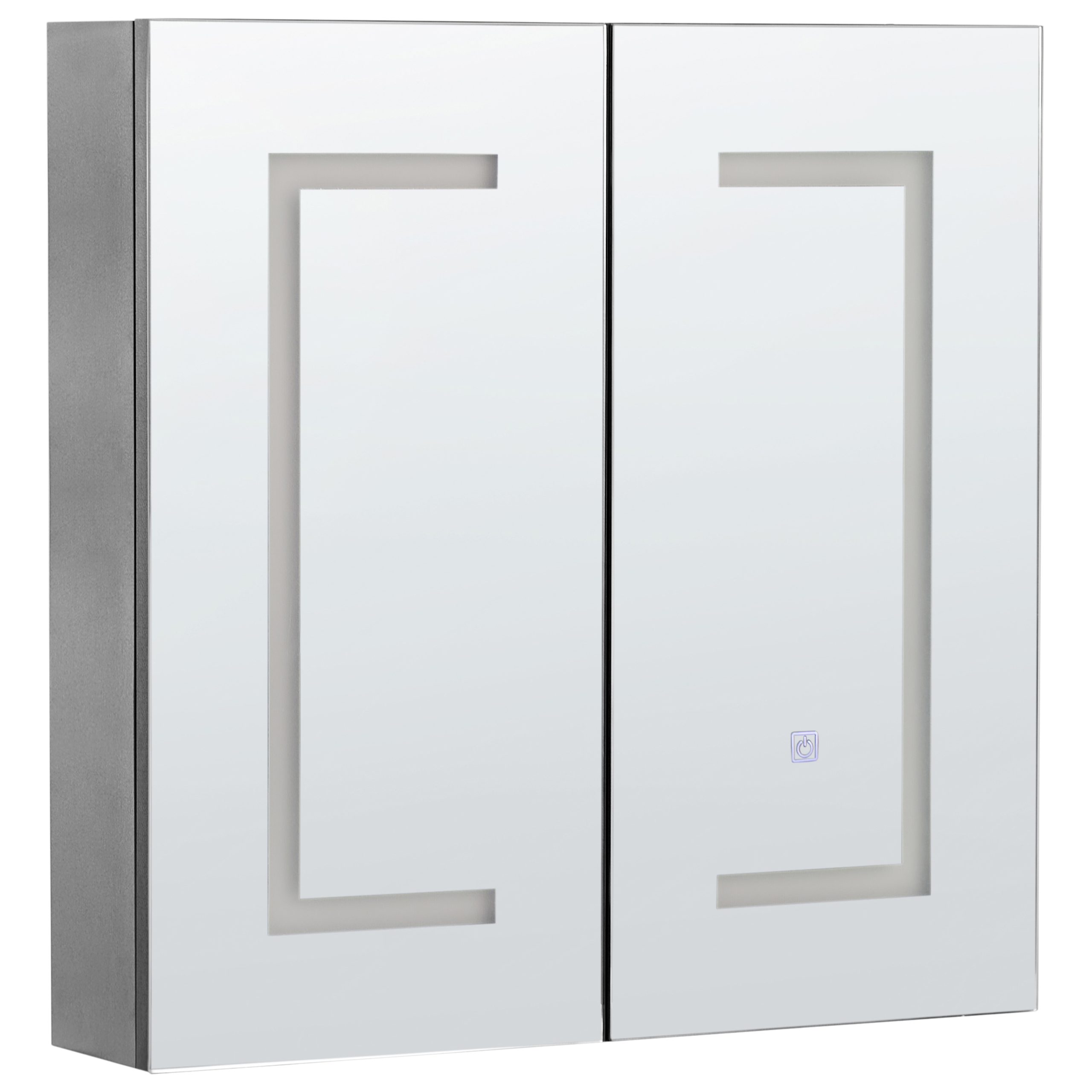 Kylpyhuoneen peilikaappi LED-valo MAZARREDO 60 cm 60 cm Musta