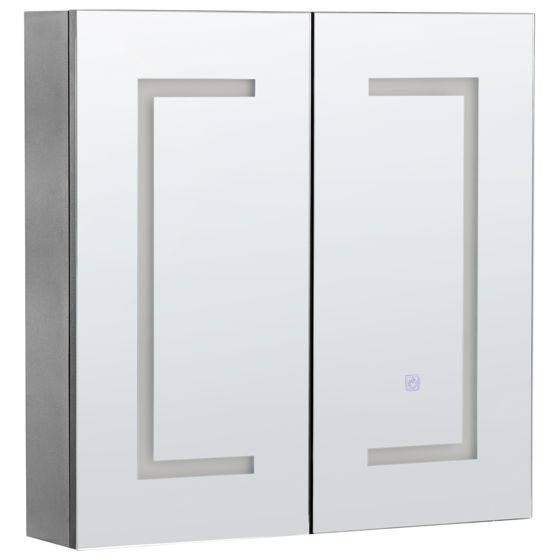 Kylpyhuoneen peilikaappi LED-valo MAZARREDO 60 cm 60 cm Musta