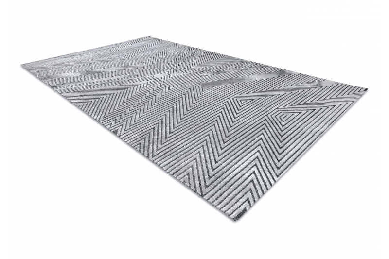 Matto Rakenteellinen SIERRA G5013 Litteä kudottu, harmaa - zigzag, etninen 120x170 cm