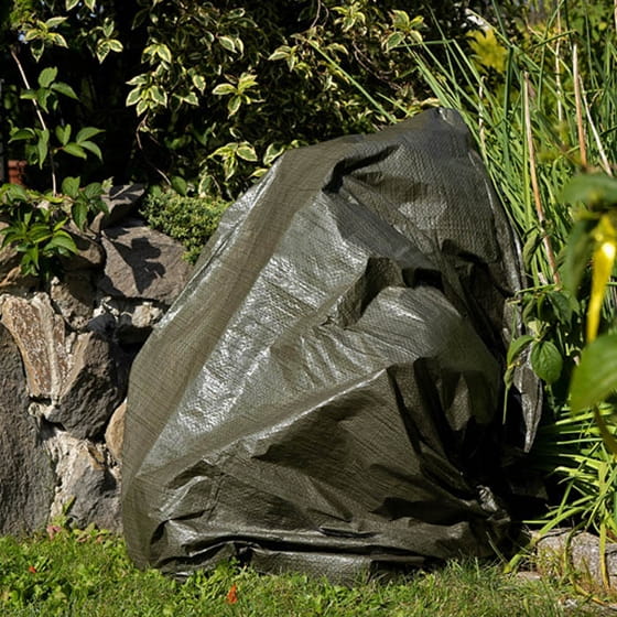 Vihreä kaksikerroksinen pressu 5x6 m, 12 mm alumiinisilmukat