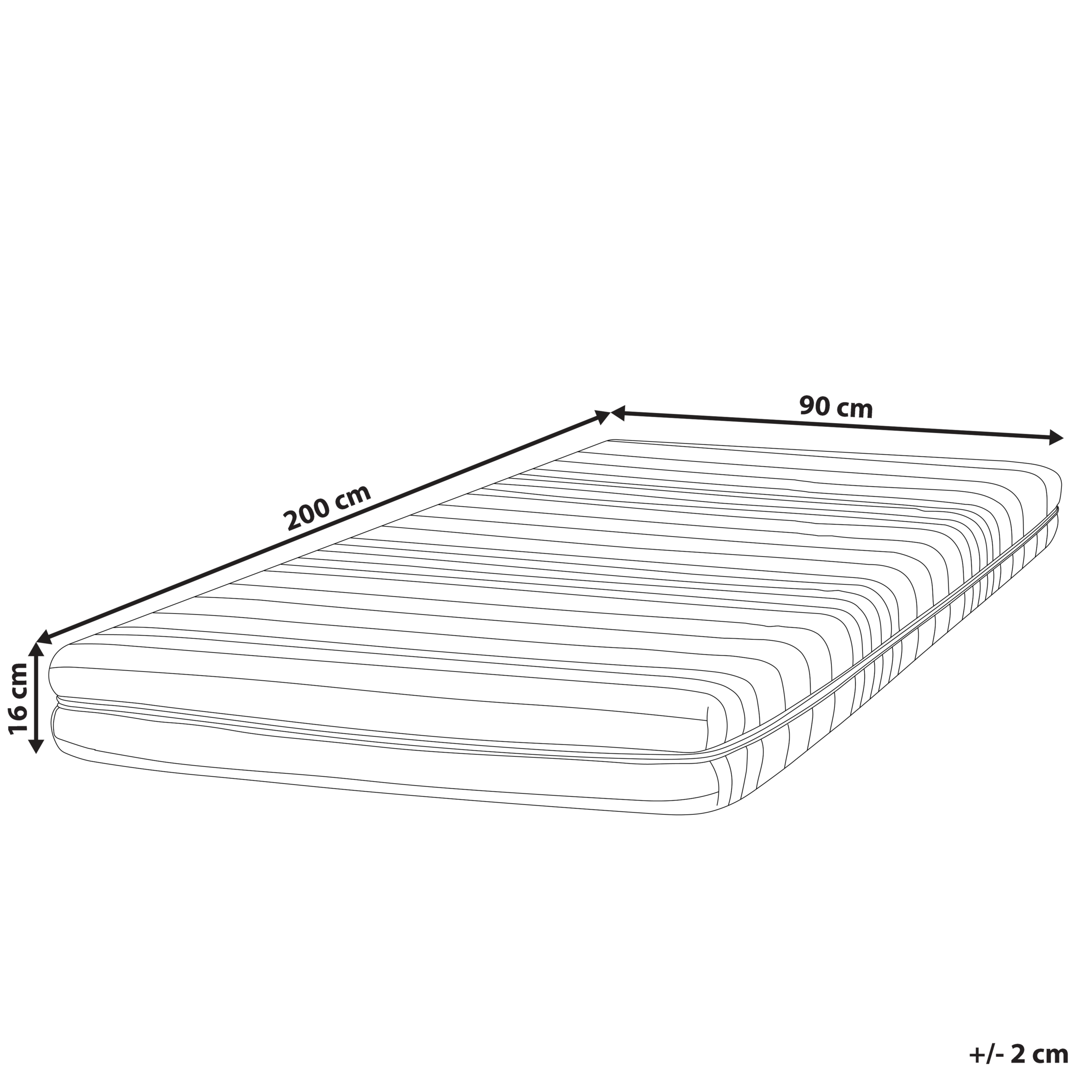 Vaahtomuovipatja COMFORT FLEX CORE H2/3 keskikova 90 x 200 cm