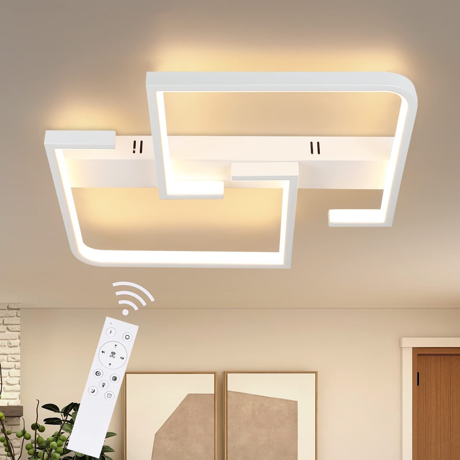 NETTLIFE LED-kattovalaisin, olohuoneen valaisin, 35 W, himmennettävä, moderni, kaukosäätimellä, metalli